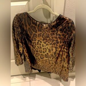 Michael Kors Leopard Sequin Top